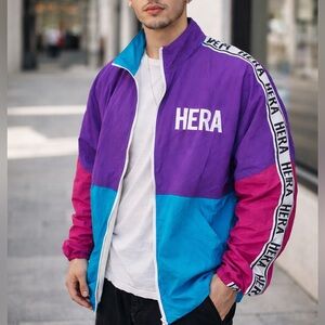 Hera Retro Colorblock Windbreaker | Trendy Jacket Streetwear | Purple Teal Pink